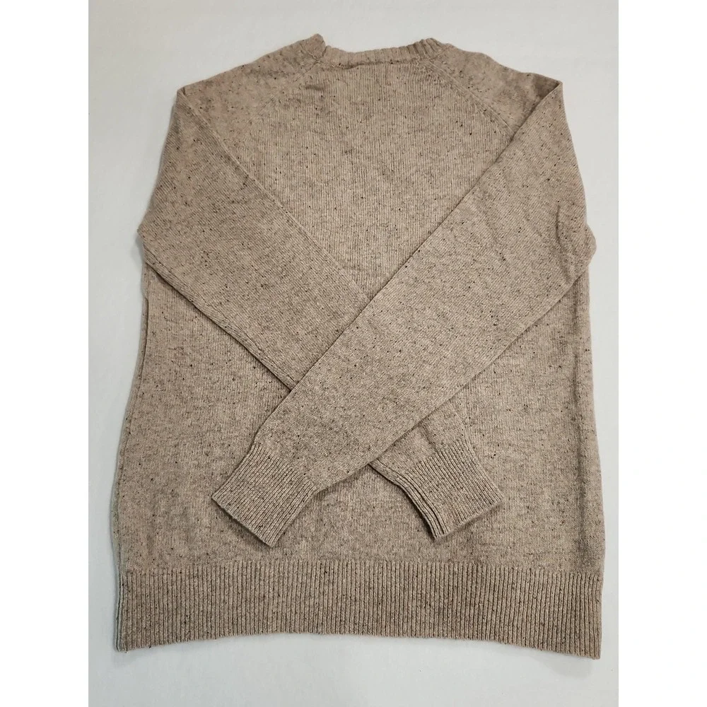 Flint and Tinder Huckberry Wool Sweater Mens M Beige 100% Extra Fine Merino Wool